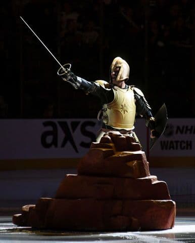 Golden knight hero graphic